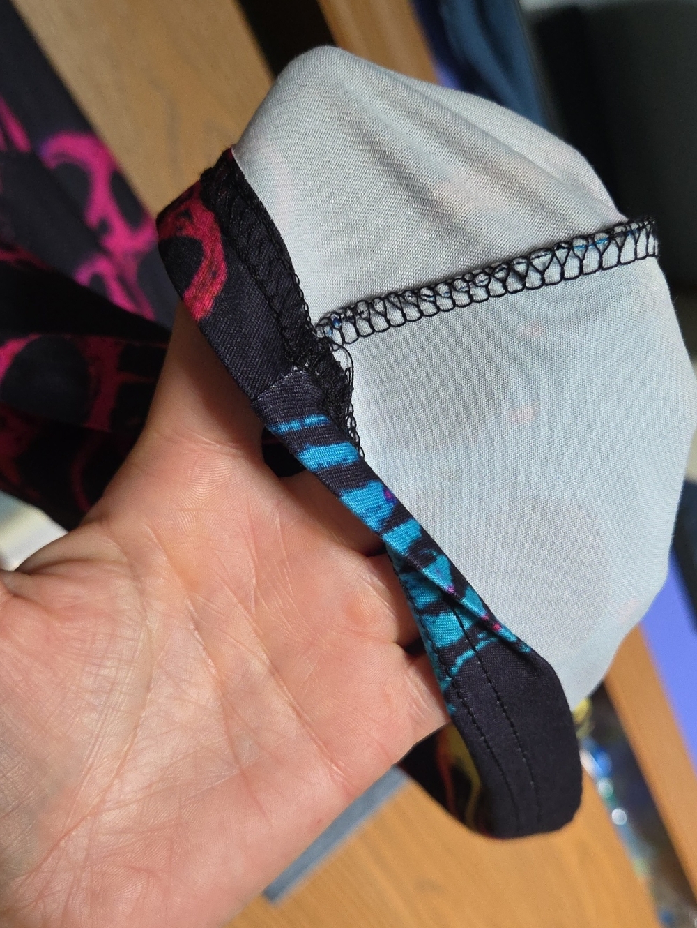 Black Skull Print Slip On Dress with Neon Accents - Picture 5 of 6